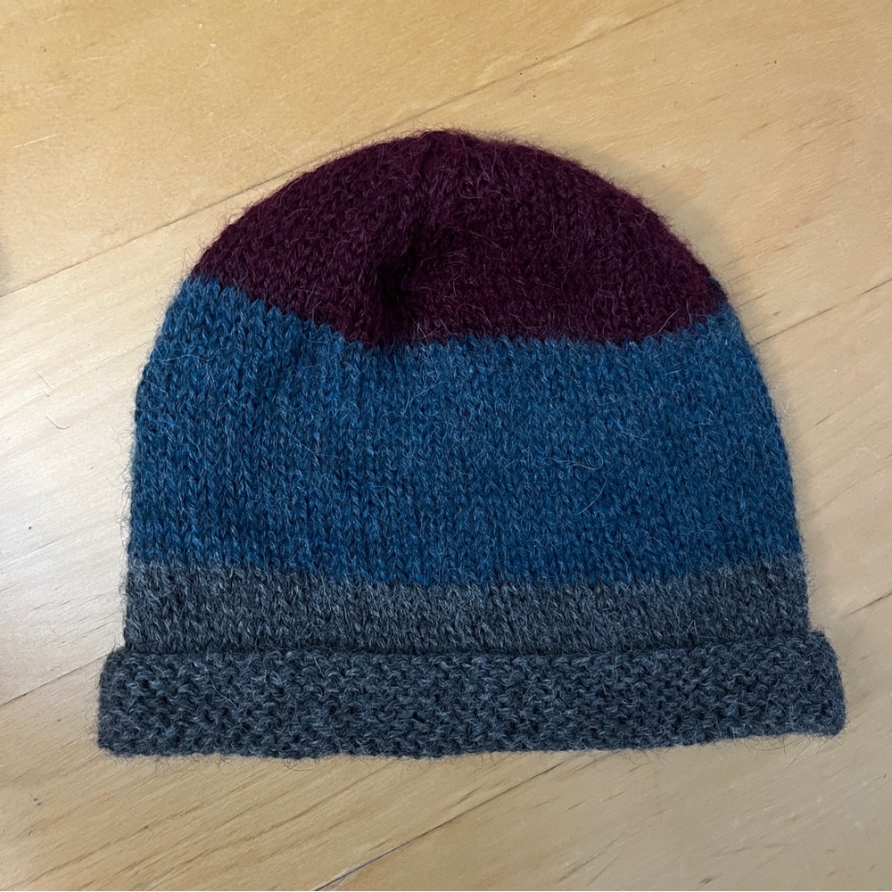 Multicolor alpaca wool beanie